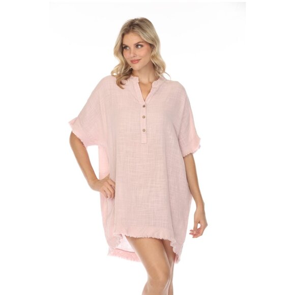 Pink Fringe detailed tunic / dress - Picture 2 of 6